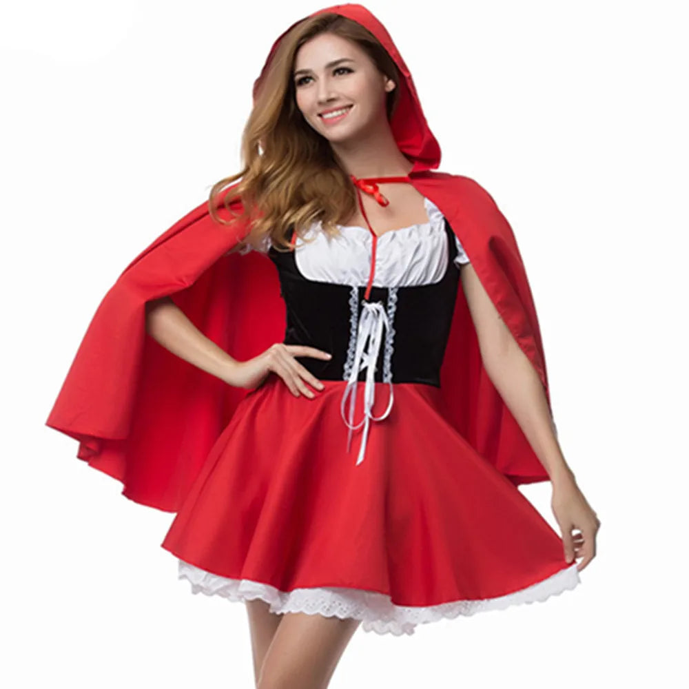 Costume Cappuccetto Rosso da Donna – Outfit Cosplay Principessa Fiabesca per Carnevale e Feste