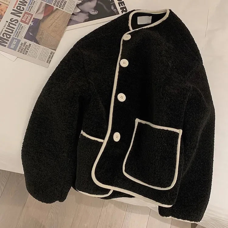 Giacca corta in pelliccia d'agnello donna – Cappotto oversize imbottito per l'inverno, taglie piccole disponibili