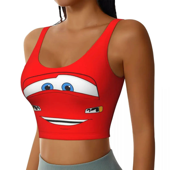 Maglia cars SaettaMcQueen Donna | Cartoon Fitness Crop Top Cars
