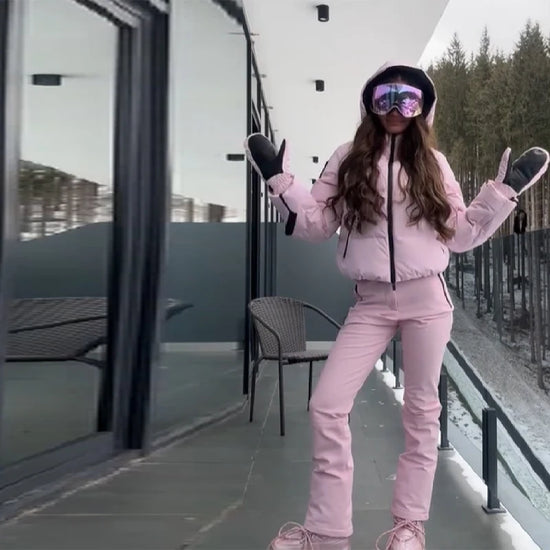 Completo da neve donna rosa: giacca, pantaloni o set