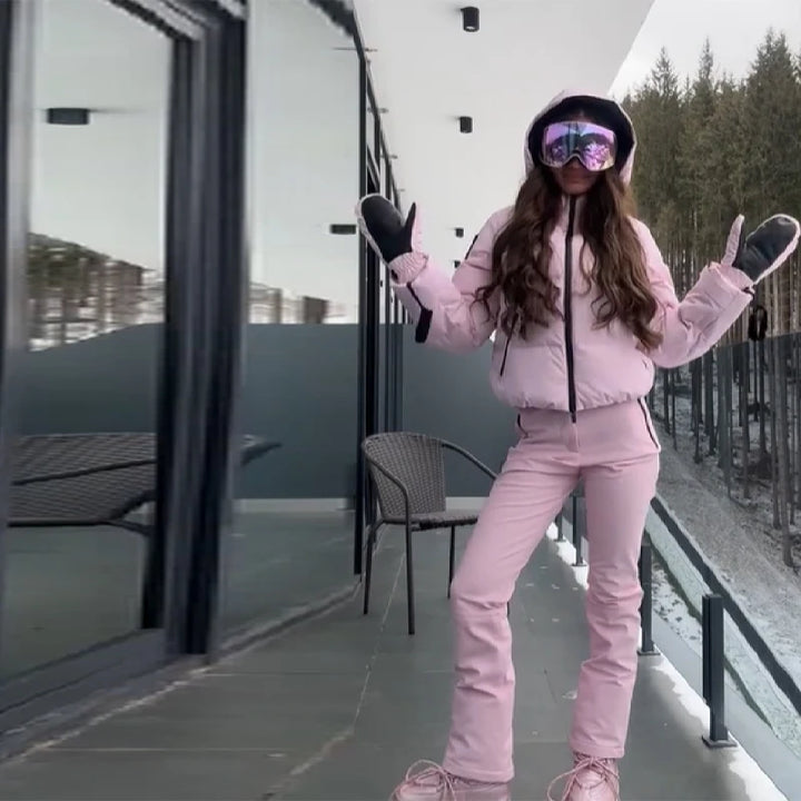 Completo da neve donna rosa: giacca, pantaloni o set