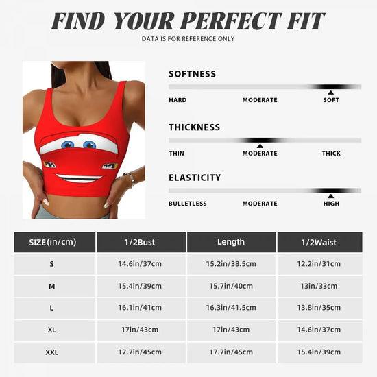 Maglia cars SaettaMcQueen Donna | Cartoon Fitness Crop Top Cars