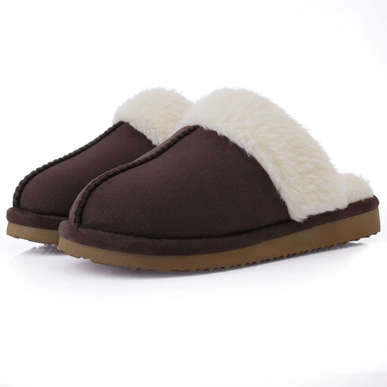 Ciabatte donna in pelliccia eco e suede – antiscivolo, indoor/outdoor, moda casa 2025