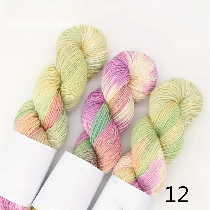 Set 3 × 100 g Lana Multicolore Sfumata – Filato Gradient per Maglieria e Uncinetto