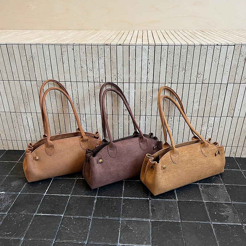 Borsa baguette tote in suede 2025 – stile underarm sofisticato, capiente e raffinato per donne commuter
