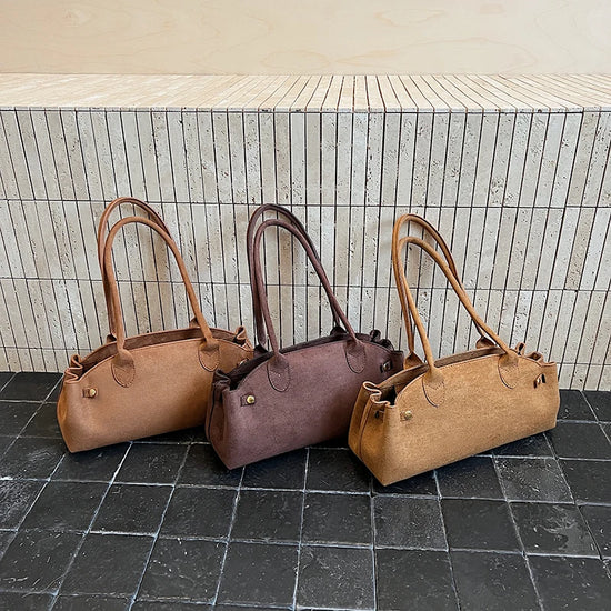 Borsa baguette tote in suede 2025 – stile underarm sofisticato, capiente e raffinato per donne commuter