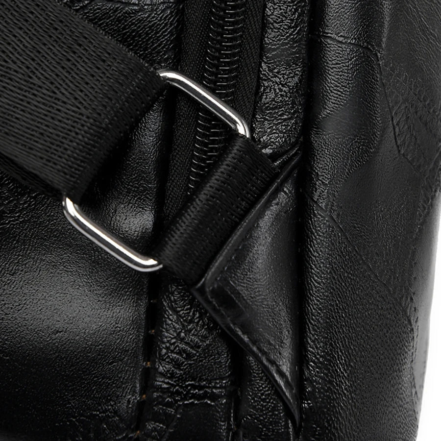 Zaino donna in pelle sintetica PU grande capacità – backpack anti-furto retrò per scuola, viaggio e uso quotidiano