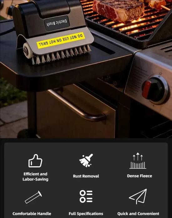 Spazzola Elettrica per Barbecue – Pulizia Griglia BBQ Ricaricabile