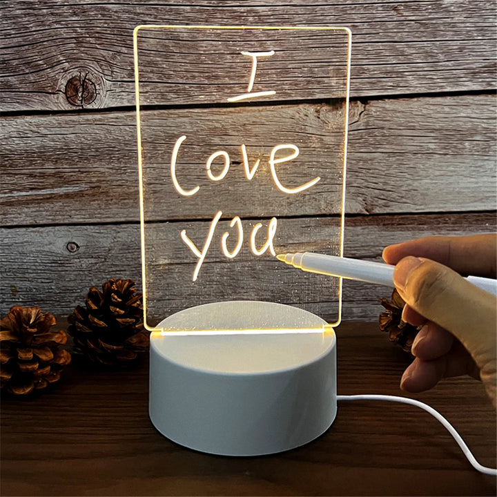 Lavagna Luminosa LED USB – Luce Notturna Scrivibile con Penna