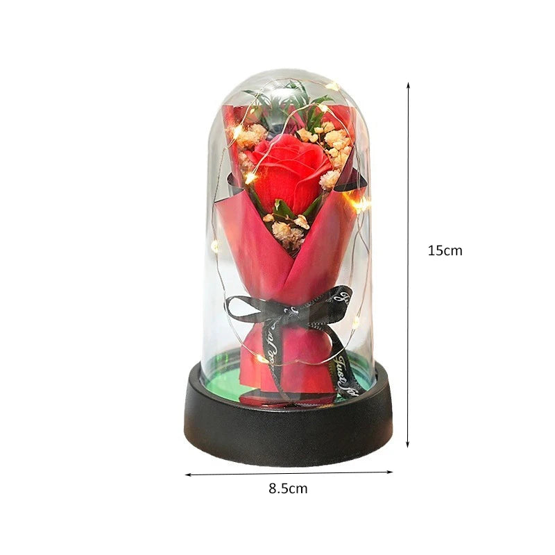 Rosa Eterna Illuminata LED in Cupola di Vetro – Decorazione & Regalo Romantico