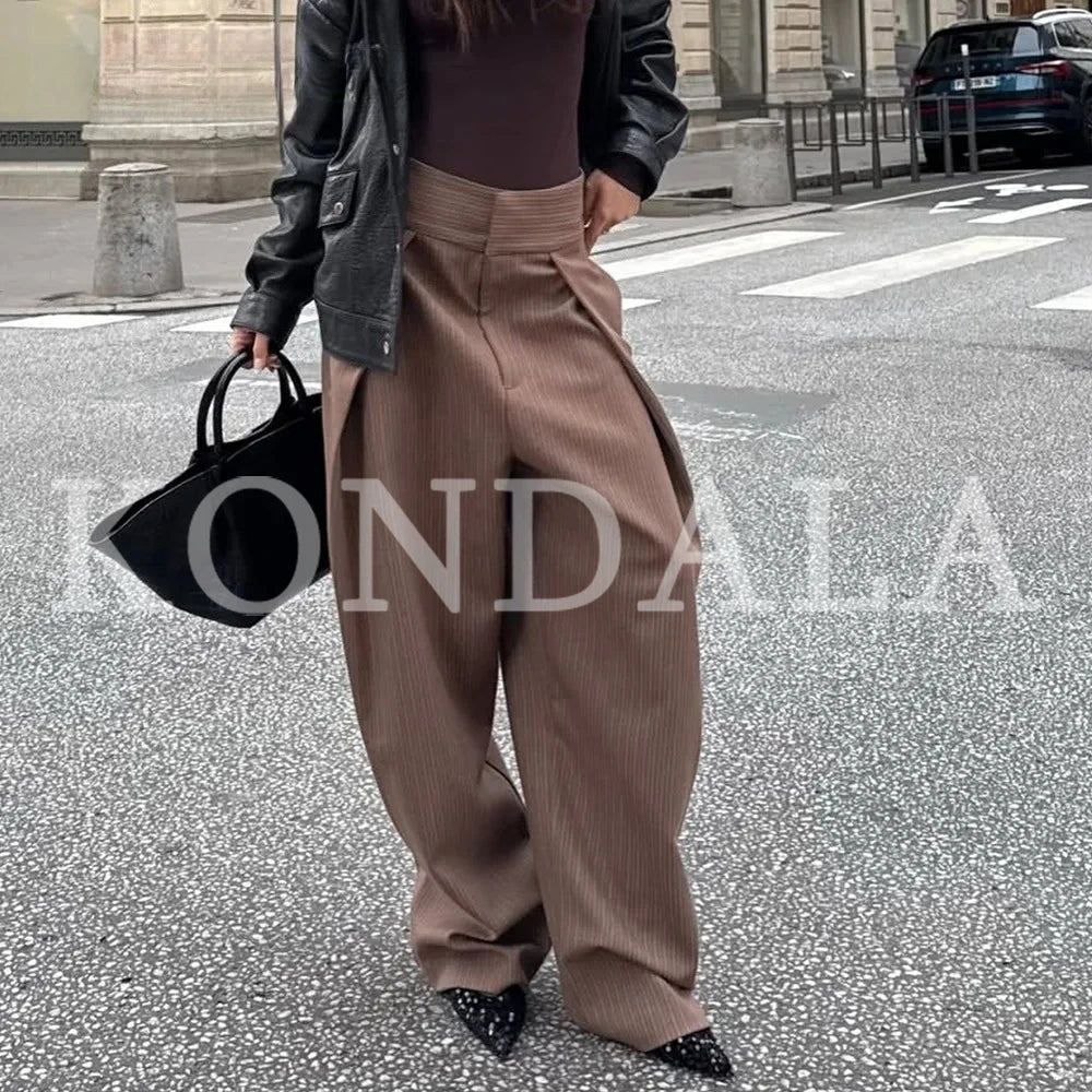 Pantaloni Balloon Donna Vita Alta – Loose Fit Eleganti Chic