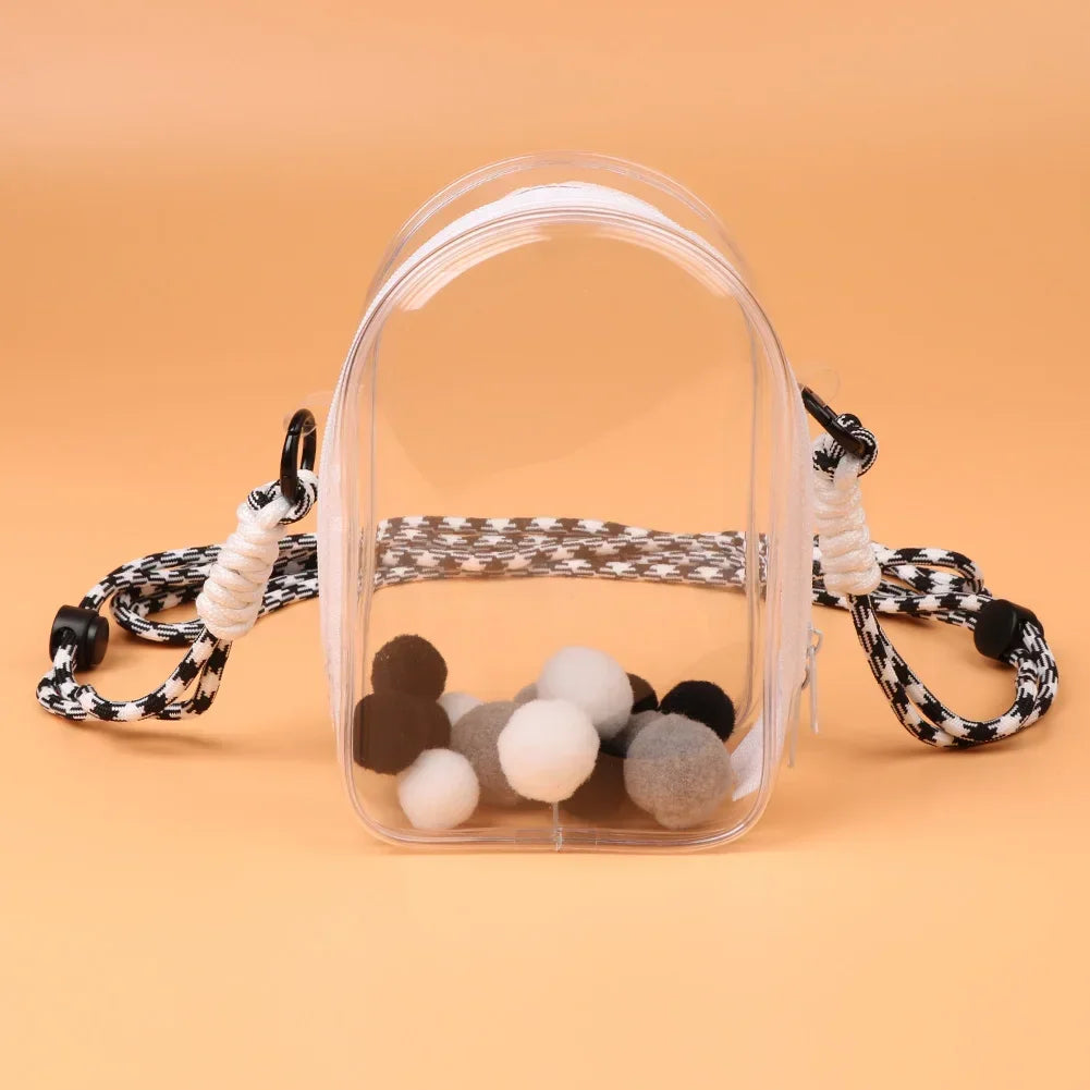 Custodia Labubu THE MONSTER 15 cm da spalla – borsa PVC trasparente protettiva