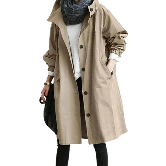 Giacca windbreaker donna con cappuccio, tasche e chiusura a bottoni – antivento, impermeabile, quick-dry, perfetta per escursioni e outdoor
