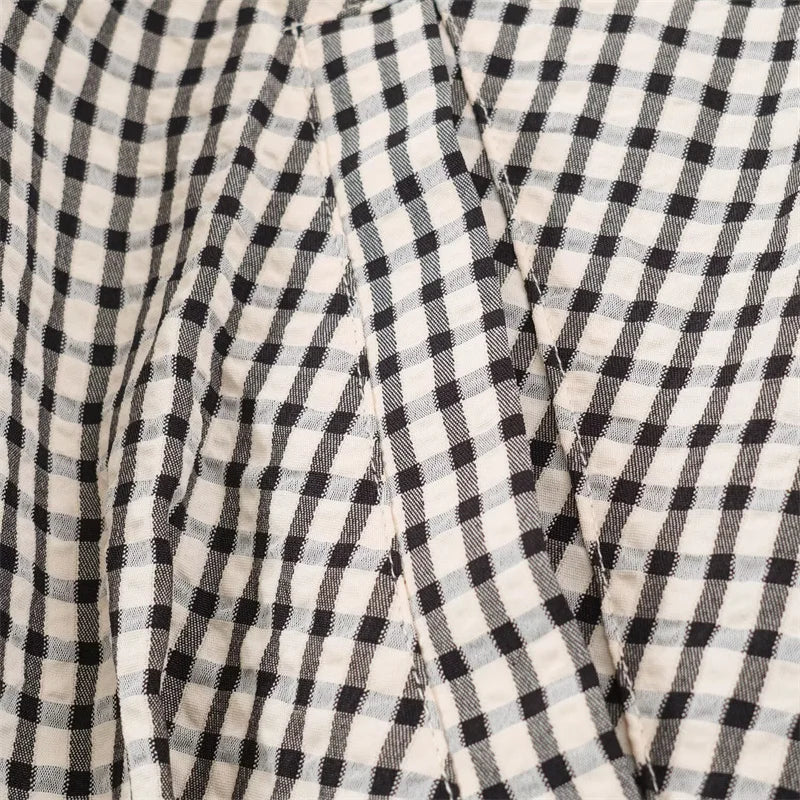 Giacca donna a quadri con collo alto e zip