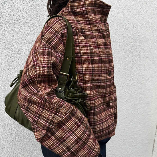 Giacca donna con collo alto e bottoni, modelli 01-04 - Modello 01 (coat 01)