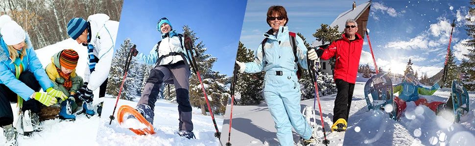 Racchette da sci/skates in alluminio regolabili – short ski “sliding” leggeri per neve, sport outdoor