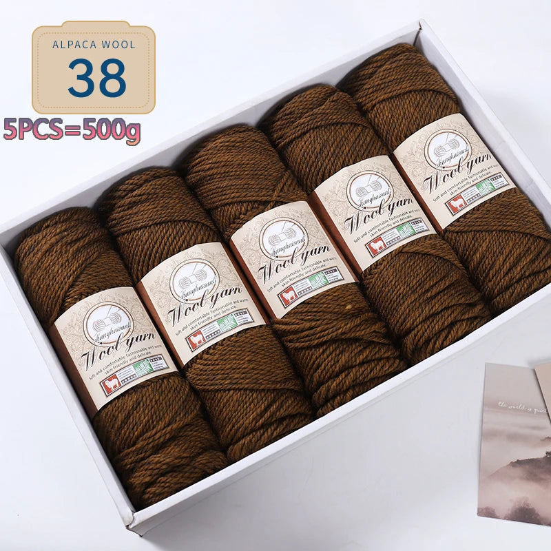 Set 5 gomitoli filato spesso alpaca 500 g – yarn grosso per maglioni, cappotti e crafting inverno