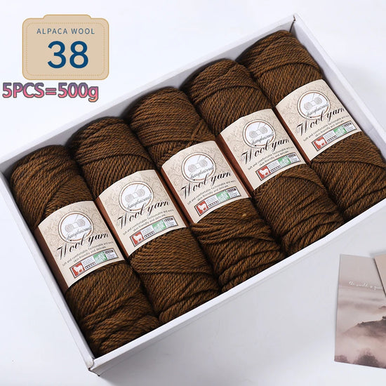 Set 5 gomitoli filato spesso alpaca 500 g – yarn grosso per maglioni, cappotti e crafting inverno