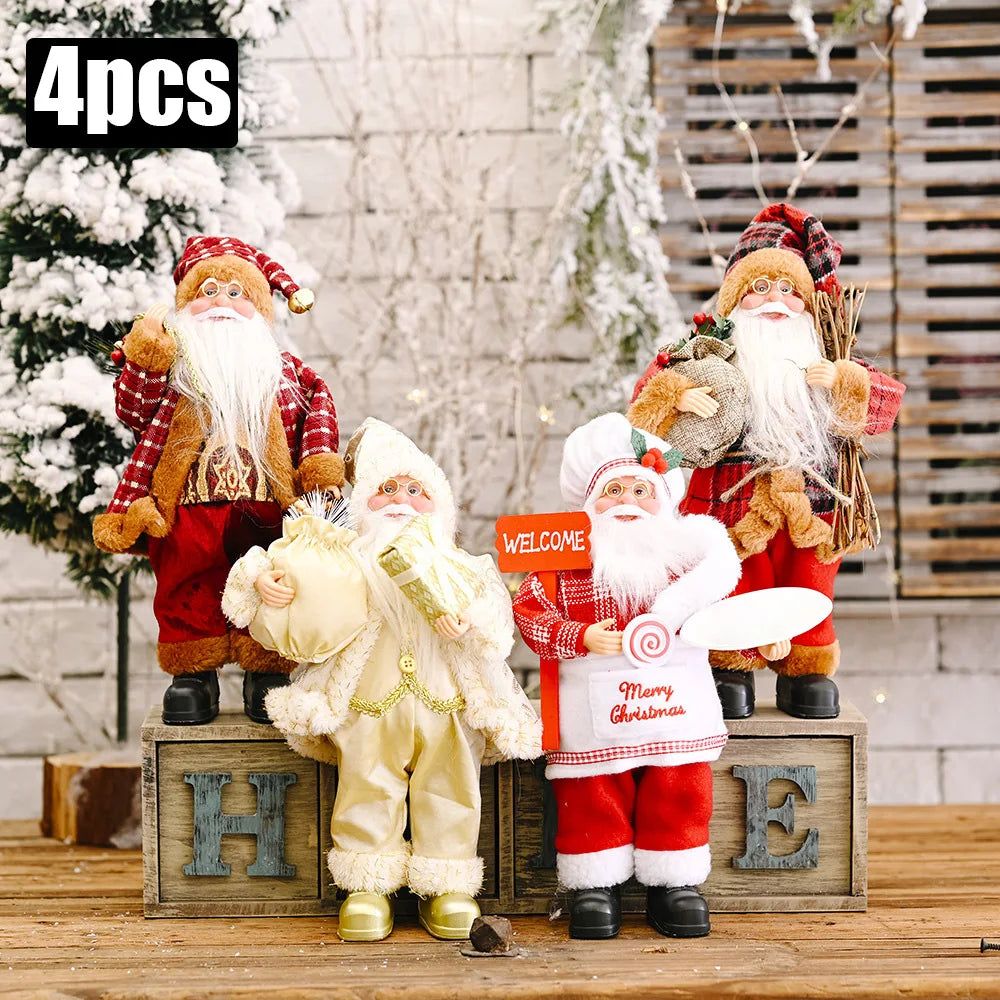 Pupazzo Babbo Natale peluche 30 cm ‒ decorazione natalizia morbida per casa, albero, festa (set 1-4 pezzi) 2025