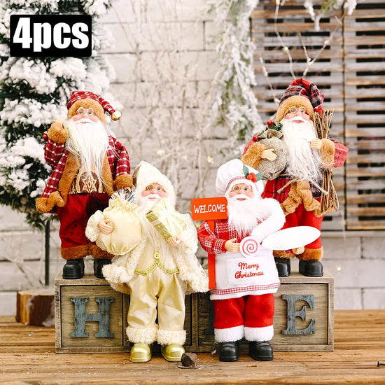 Pupazzo Babbo Natale peluche 30 cm ‒ decorazione natalizia morbida per casa, albero, festa (set 1-4 pezzi) 2025
