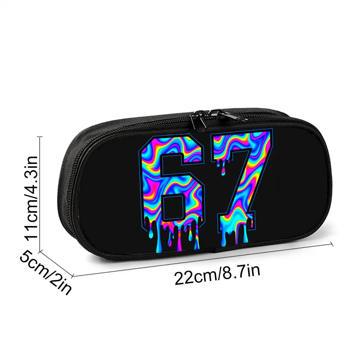 Hot Sales Colorful Number 67 Print Layered Pencil Case Quality 2D Flat Cartoon Pen Bag Best Gift for Boys/Girls School Supplies