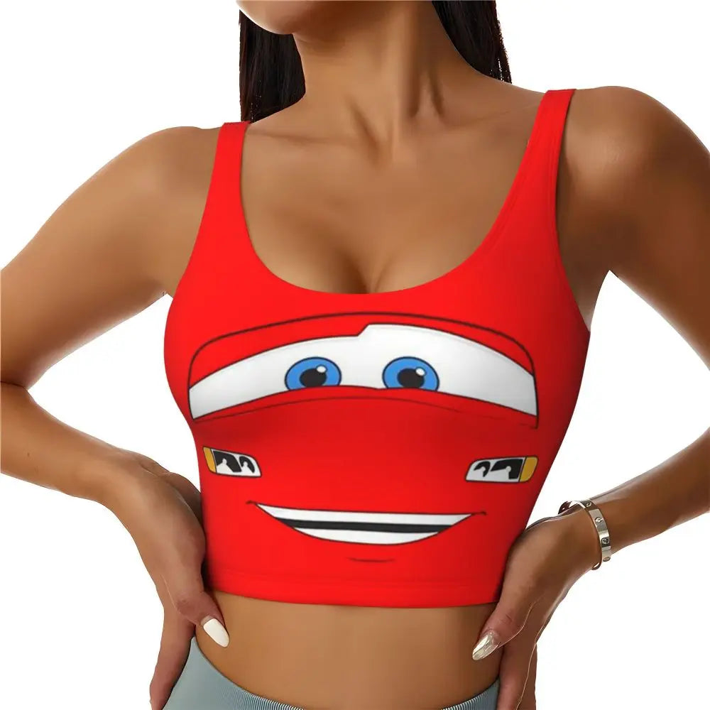 Maglia cars SaettaMcQueen Donna | Cartoon Fitness Crop Top Cars