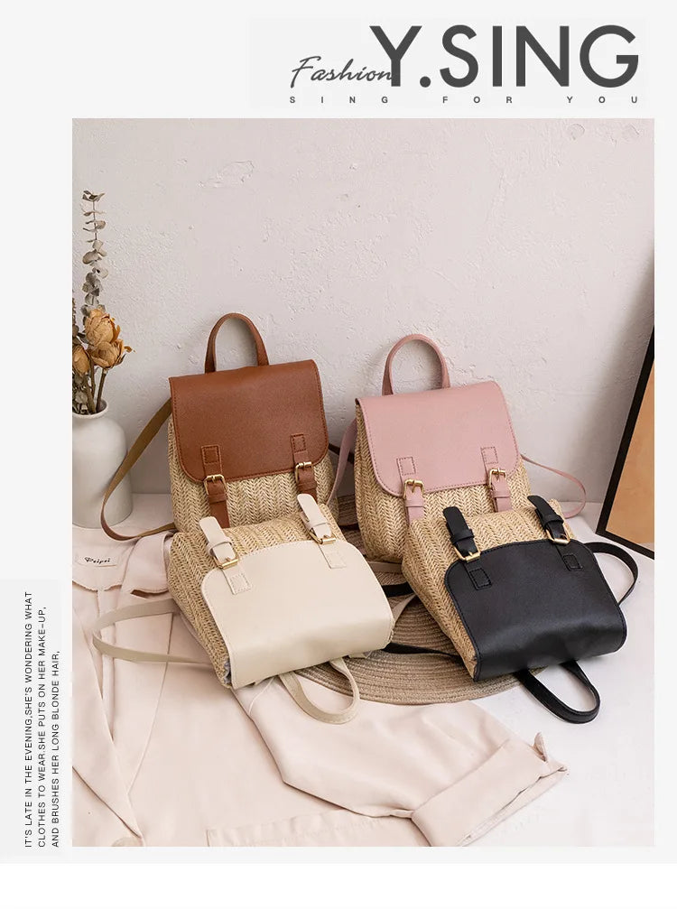 Zaino Donna Intrecciato Elegante – Spalla Moda Effetto Tessuto