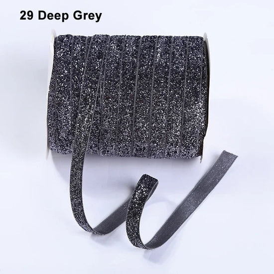 Nastro velluto glitter 10 mm – 50 metri multicolore per decorazioni, fai-da-te, confezioni regalo e artigianato