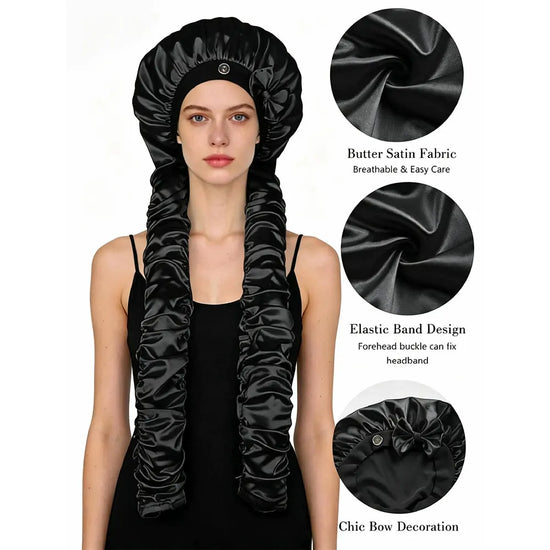 Cuffia Notte Extra Lunga per Trecce e Capelli Ricci – Satinata
