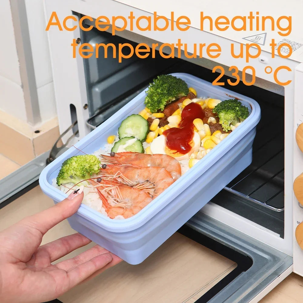 Contenitori Alimentari Pieghevoli 4 Pezzi – Set Salvaspazio in Silicone