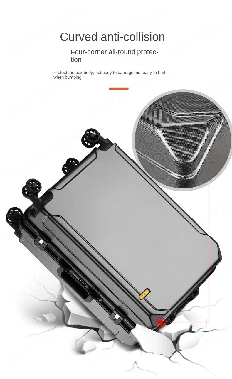 Trolley rigido alluminio 20-26″ cabina/da viaggio con serratura TSA + porte USB – valigia leggera e professionale