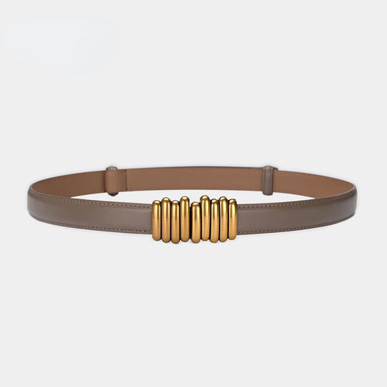 Cintura donna ecopelle vera 2025 – skinny knot belt in cowhide con fibbia gold, cintura regalo moda