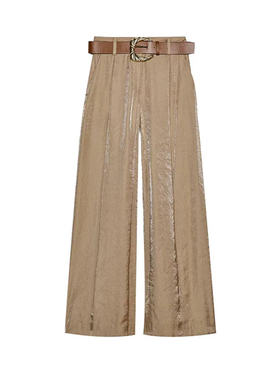 Completo donne 2025 – Pantaloni vita alta largo + body + top in coordinato con cintura inclusa