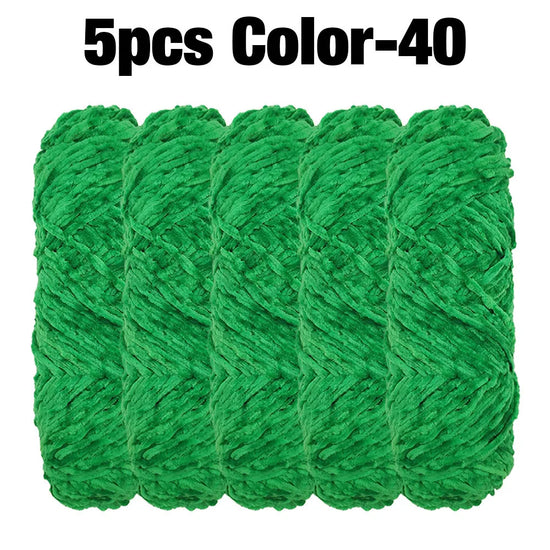 Set 5 rotoli filato ciniglia velluto 100 g – filo morbido e caldo per coperta, maglione, cuscini, DIY