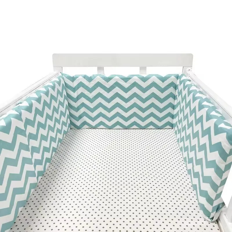 Paracolpi Lettino Imbottito 200 × 30 cm in Cotone con Fodera Removibile