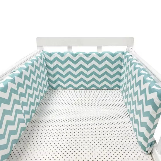 Paracolpi Lettino Imbottito 200 × 30 cm in Cotone con Fodera Removibile