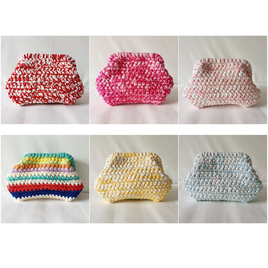 Clutch “Cloud Bag” in Crochet Fatta a Mano – Borsa Donna Soffice e Originale con Stile a Nuvola