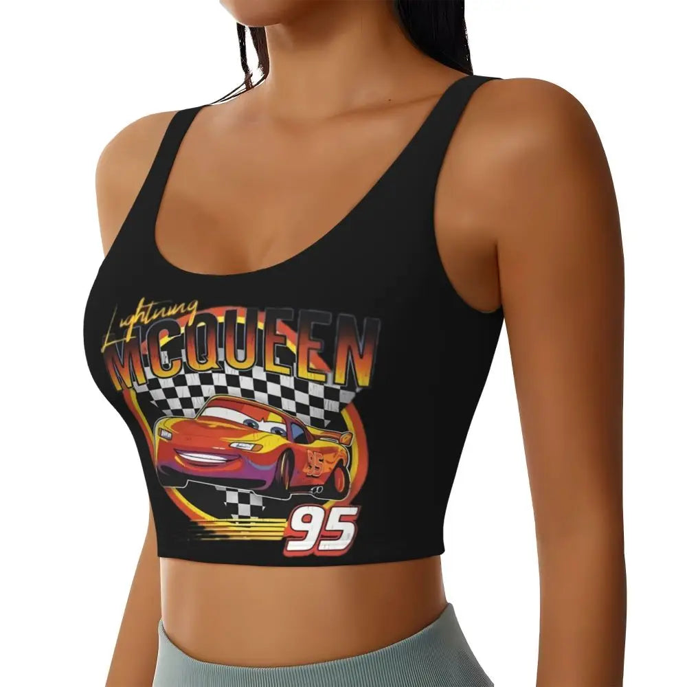 Maglia cars SaettaMcQueen Donna | Cartoon Fitness Crop Top Cars