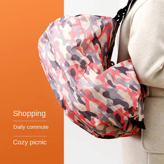 Shopper pieghevole grande capacità in nylon camouflage – Borsa da viaggio riutilizzabile leggera