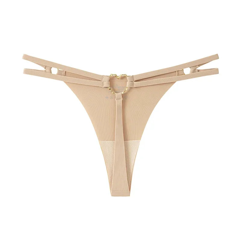 Perizoma sexy a vita alta con doppia fibbia "Love" – Slip minimalisti con cinturini sottili per un look seducente e traspirante