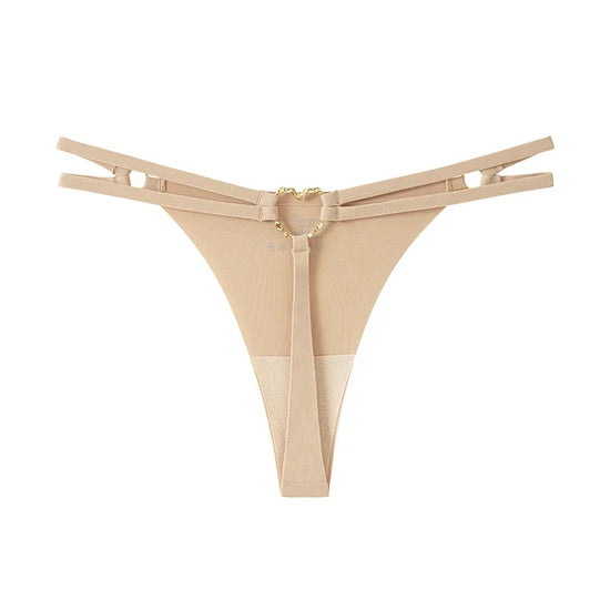 Perizoma sexy a vita alta con doppia fibbia "Love" – Slip minimalisti con cinturini sottili per un look seducente e traspirante