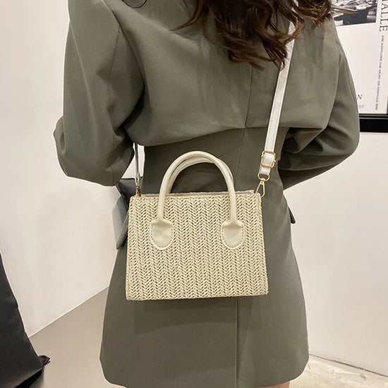 Borsa Tracolla Donna in Paglia Intrecciata – Stile Casual