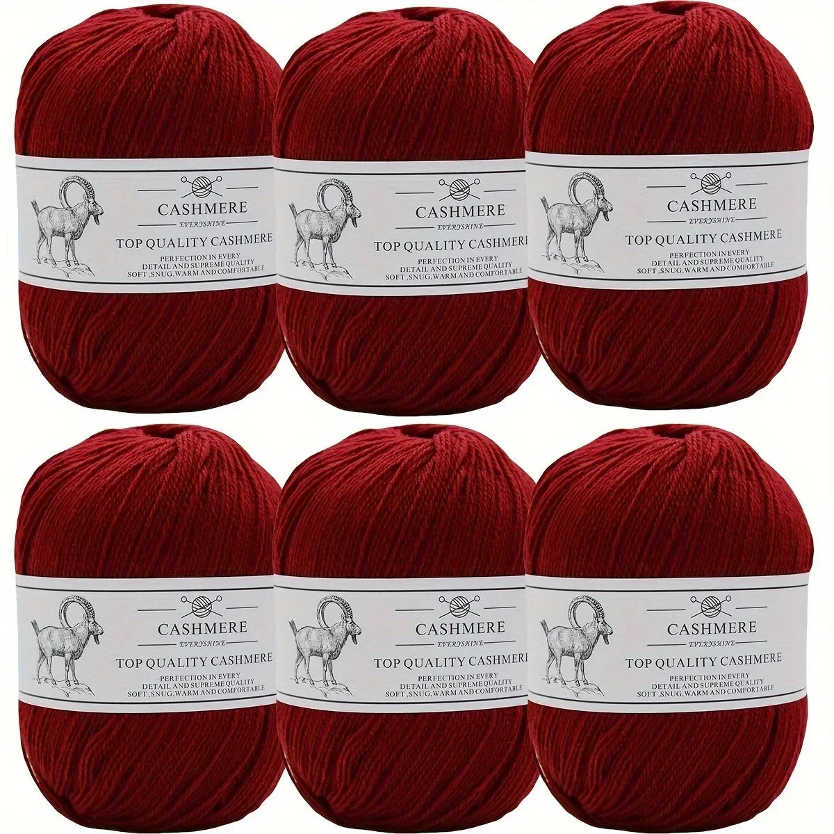 Set 6 gomitoli filo cashmere donna – Lana alta qualità per maglioni, sciarpe, cappelli e progetti fai-da-te