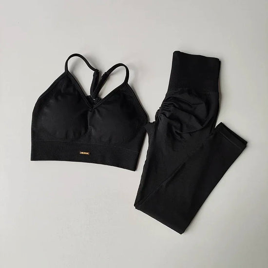 Completo Sportivo Fitness Donna Vita Alta – Set Yoga, Running e Allenamento