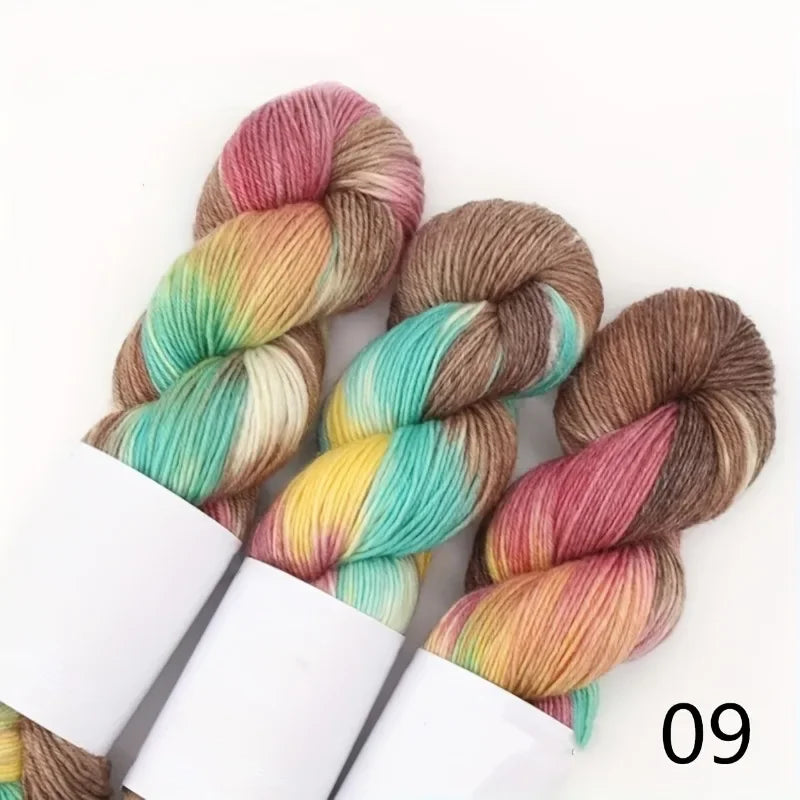 Set 3 × 100 g Lana Multicolore Sfumata – Filato Gradient per Maglieria e Uncinetto