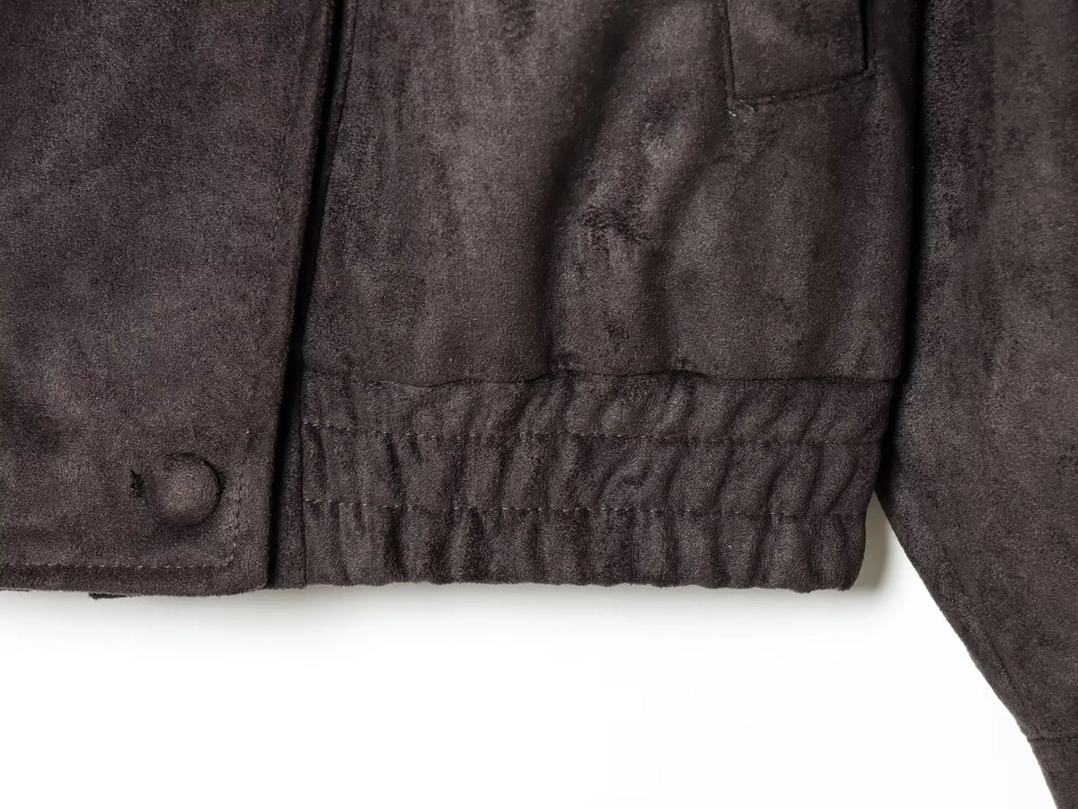 Giacca Effetto Camoscio Donna con Collo Alto e Zip - immagine 12