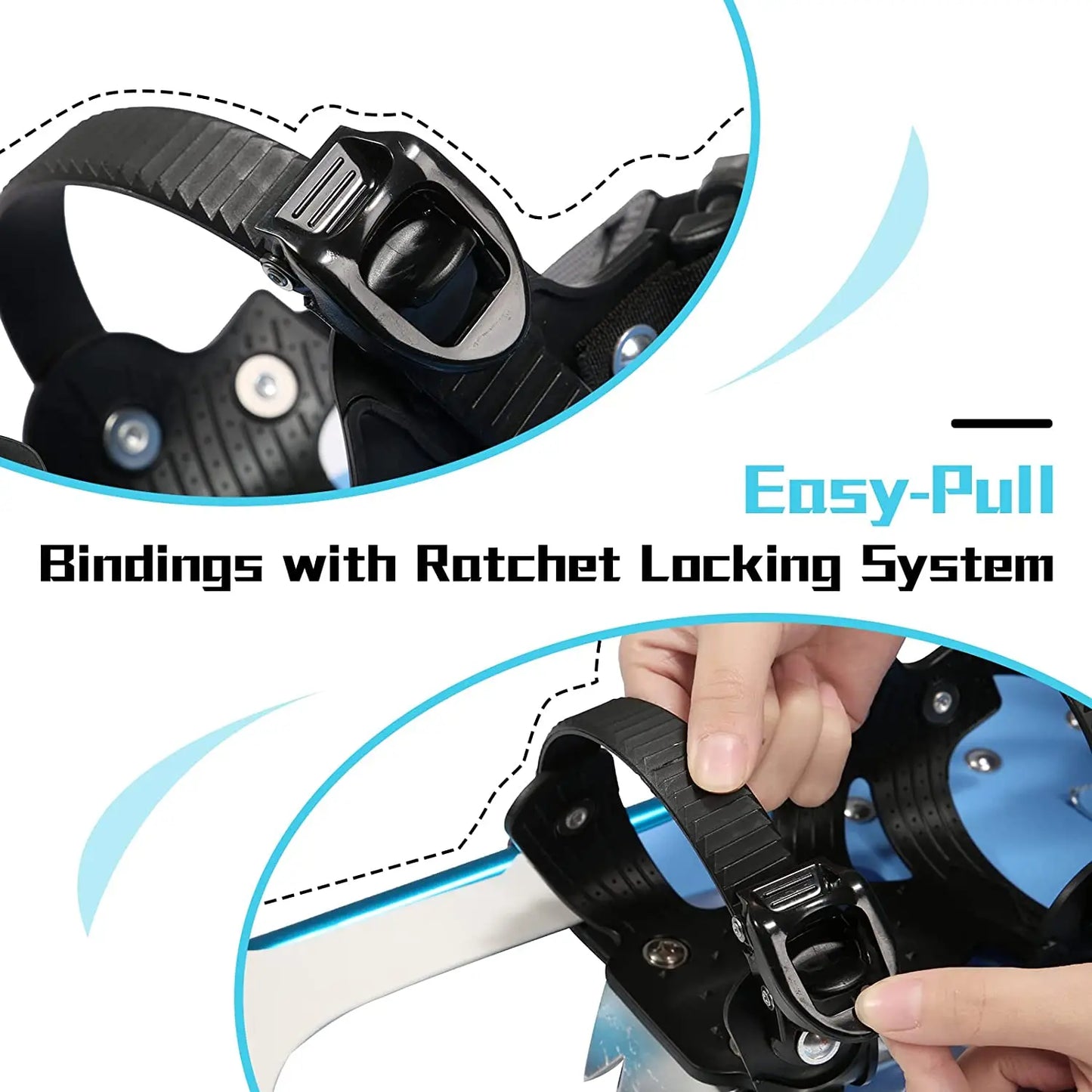 Racchette da sci/skates in alluminio regolabili – short ski “sliding” leggeri per neve, sport outdoor