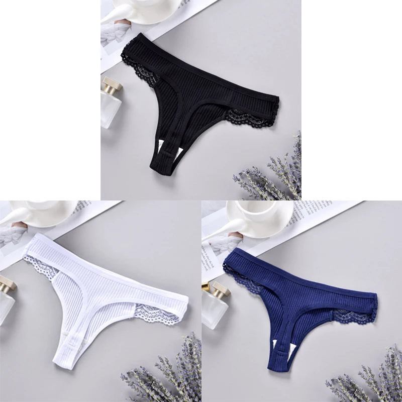 Set 3 pezzi G-string donna in cotone antibatterico – mutandine vita bassa traspiranti e asciugatura rapida, underwear comfort quotidiano