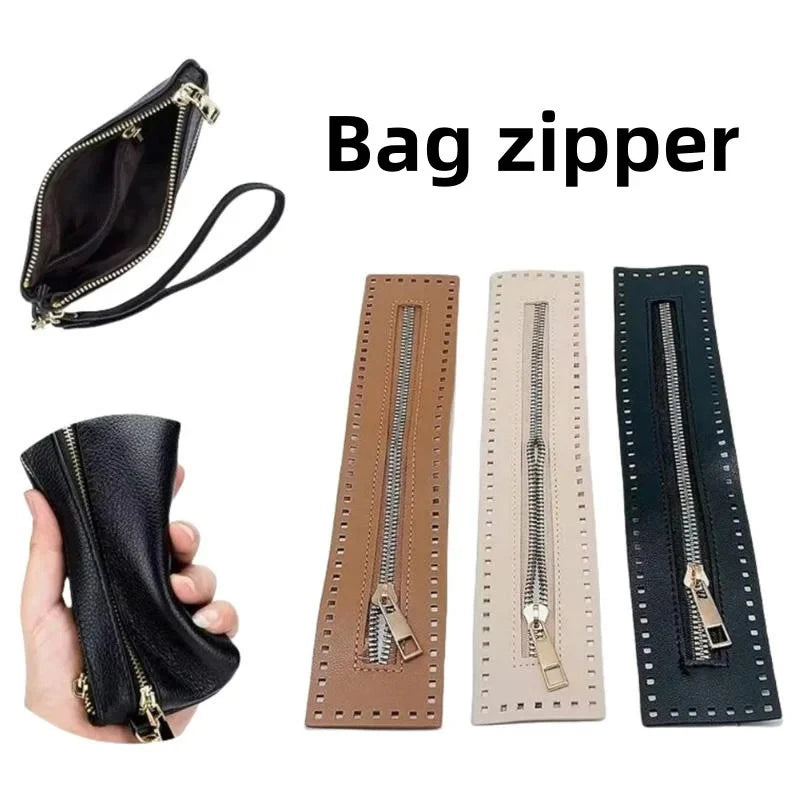Cerniera in eco vera pelle 27 cm per borsa o borsetta – accessorio hardware solido per cucito, clutch o progetti artigianali