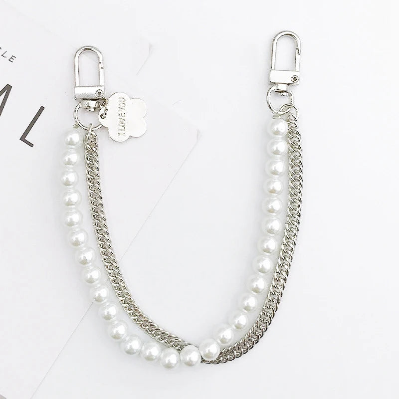 Catenella per borsa 26 cm perle imitation – tracolla elegante per handbag / shoulder bag donna, accessorio fashion